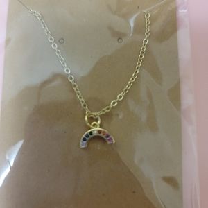 Rainbow pendant w necklace